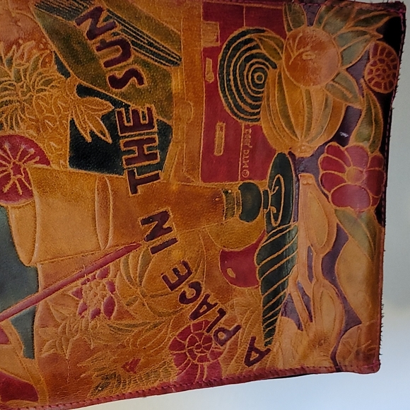 Pier1 Tropical leather bag~lip case💄~coin purse - Picture 3 of 9